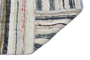 Girit Beige Striped Wool Handmade Area Rug 5'10" x 9'8"