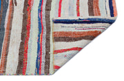 Girit Grey Striped Wool Handmade Area Rug 3'10" x 9'2"