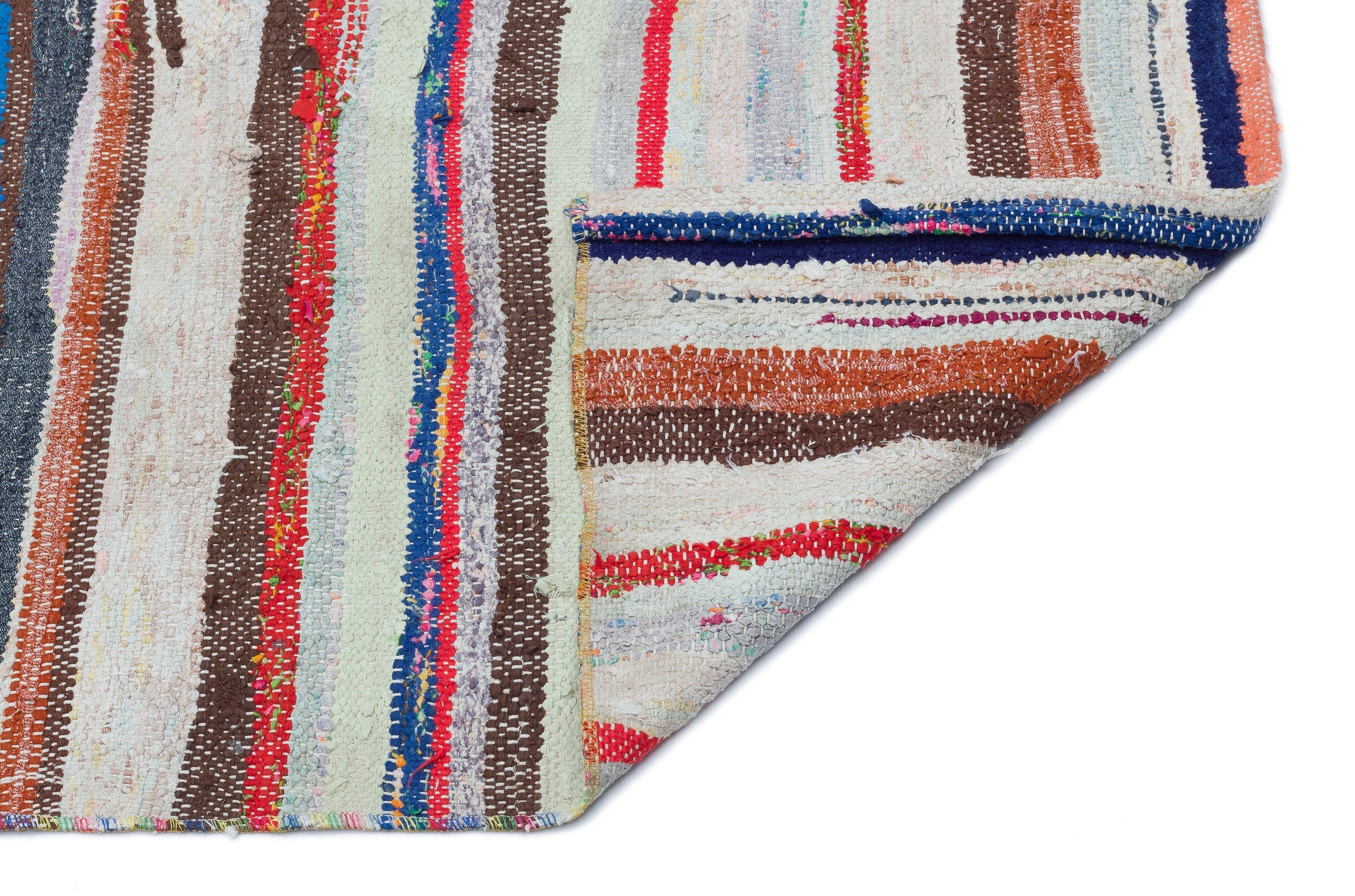 Girit Grey Striped Wool Handmade Area Rug 3'10" x 9'2"