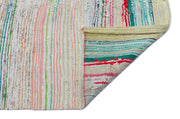 Girit Beige Striped Wool Handmade Area Rug 3'4" x 11'7"