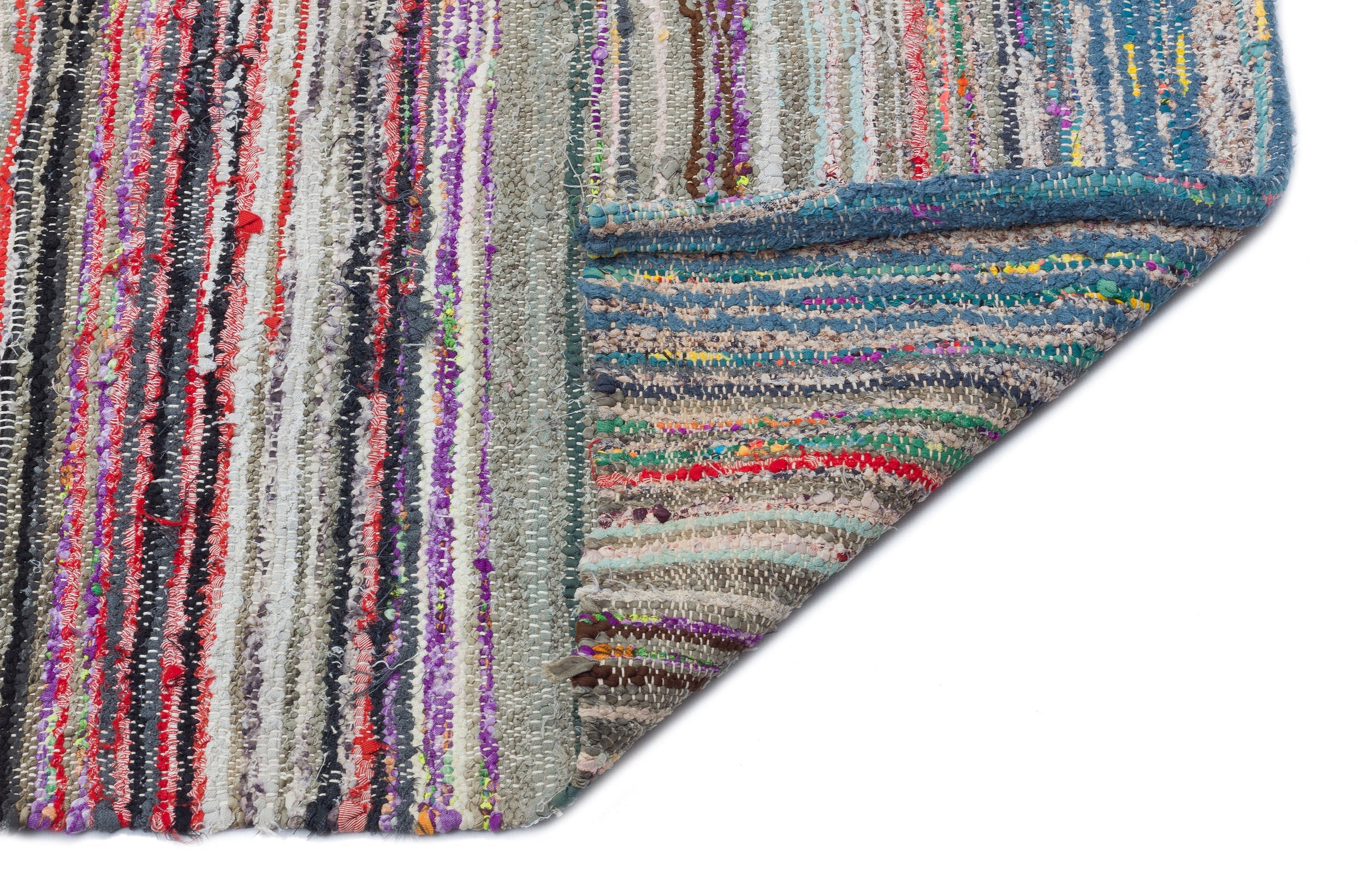 Girit Beige Striped Wool Handmade Area Rug 5'10" x 10'0"