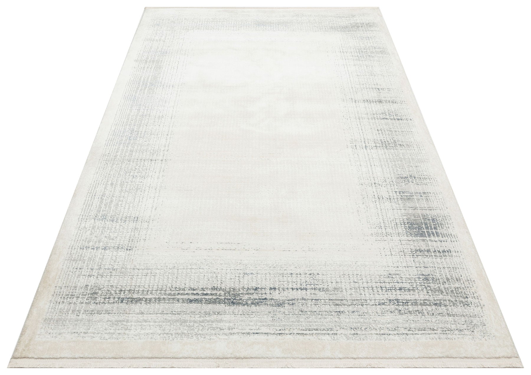 Vintage Area Rug - Cream Machine Made Rug | Washable Non Slip Flatweave Carpet