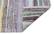 Girit Beige Striped Wool Handmade Area Rug 5'5" x 8'10"