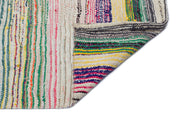 Girit Beige Striped Wool Handmade Area Rug 5'3" x 10'5"
