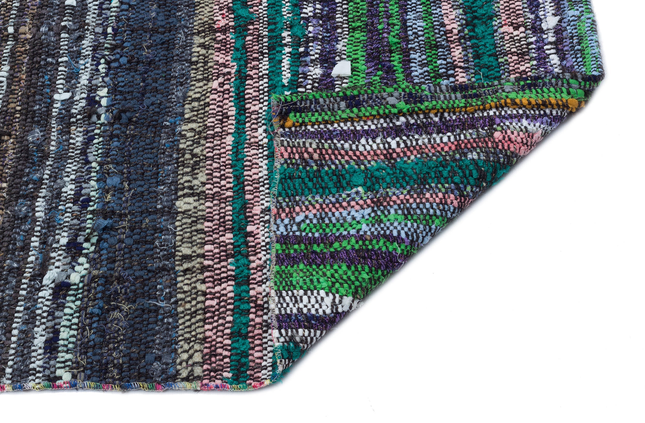 Girit Brown Striped Wool Handmade Area Rug 4'0" x 10'0"