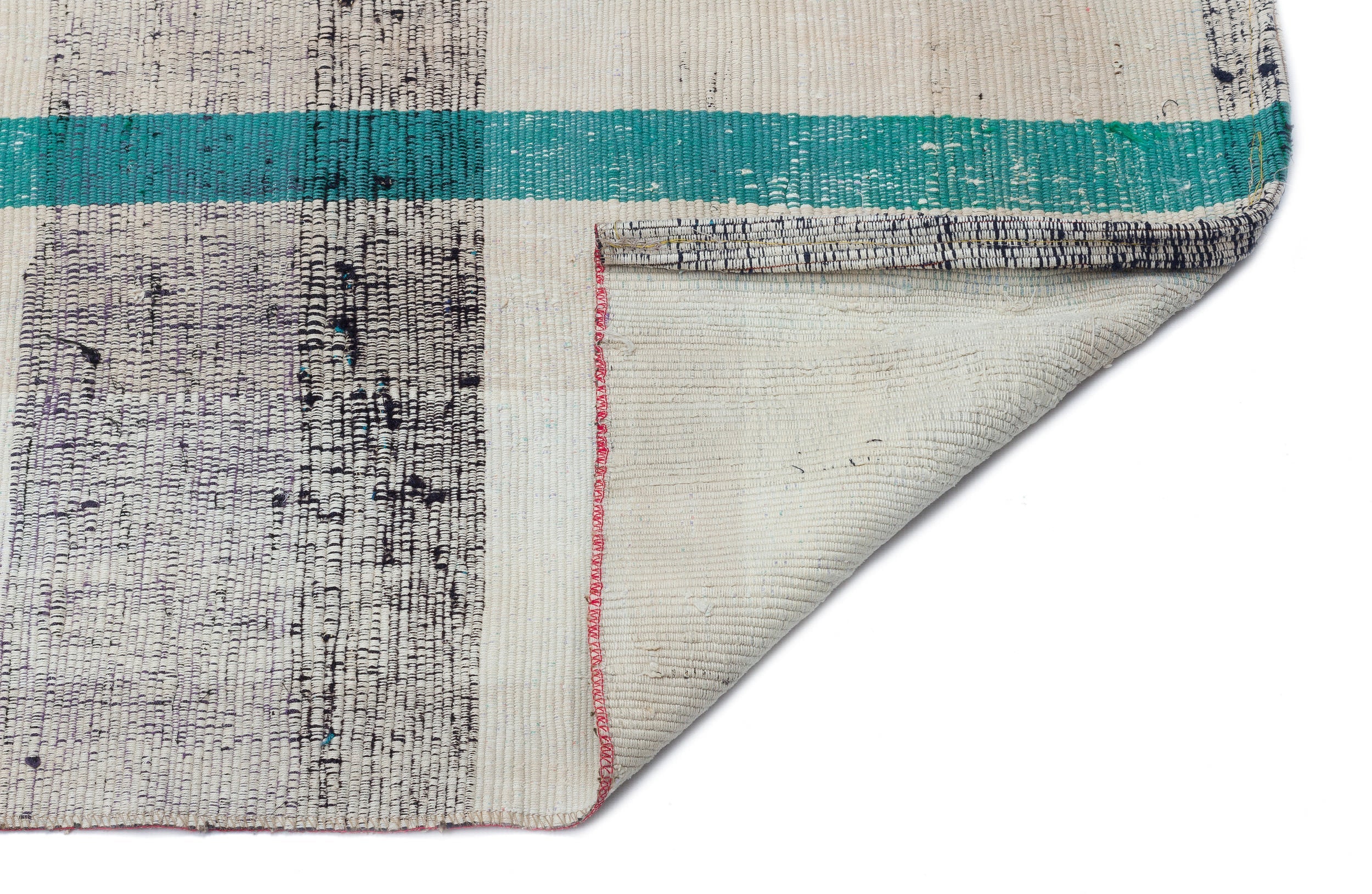 Girit Beige Striped Wool Handmade Area Rug 4'1" x 12'0"
