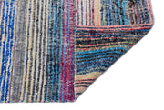 Girit Beige Striped Wool Handmade Area Rug 5'3" x 8'8"