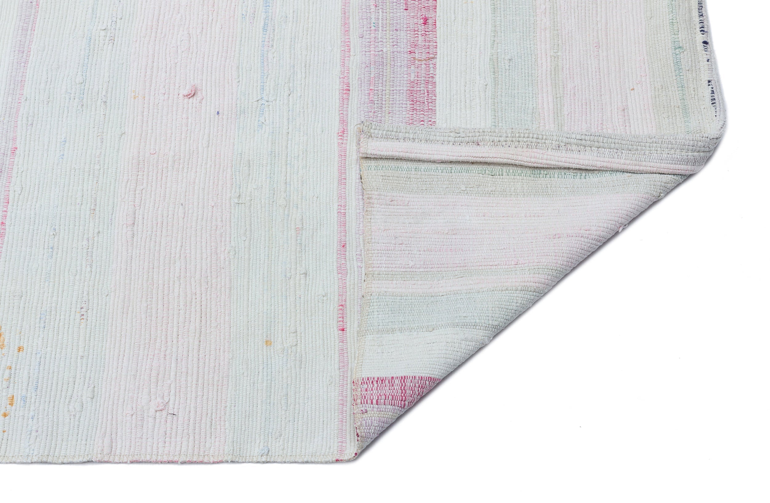 Girit Beige Striped Wool Handmade Area Rug 4'1" x 12'10"