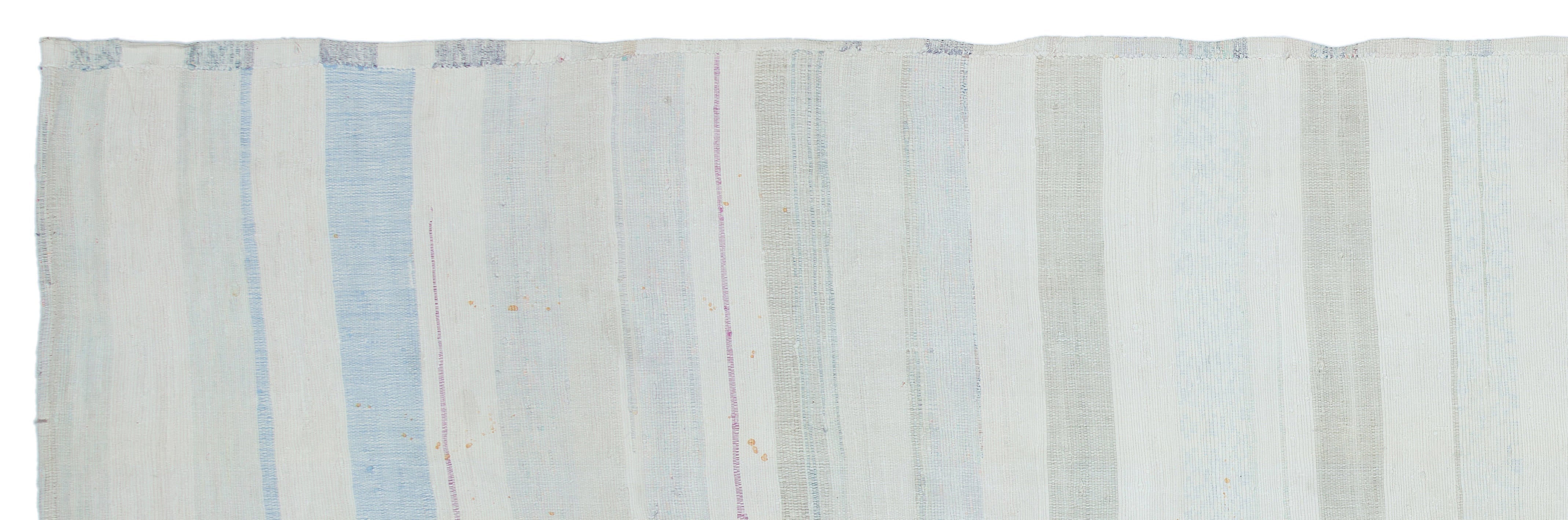 Girit Beige Striped Wool Handmade Area Rug 4'1" x 12'10"
