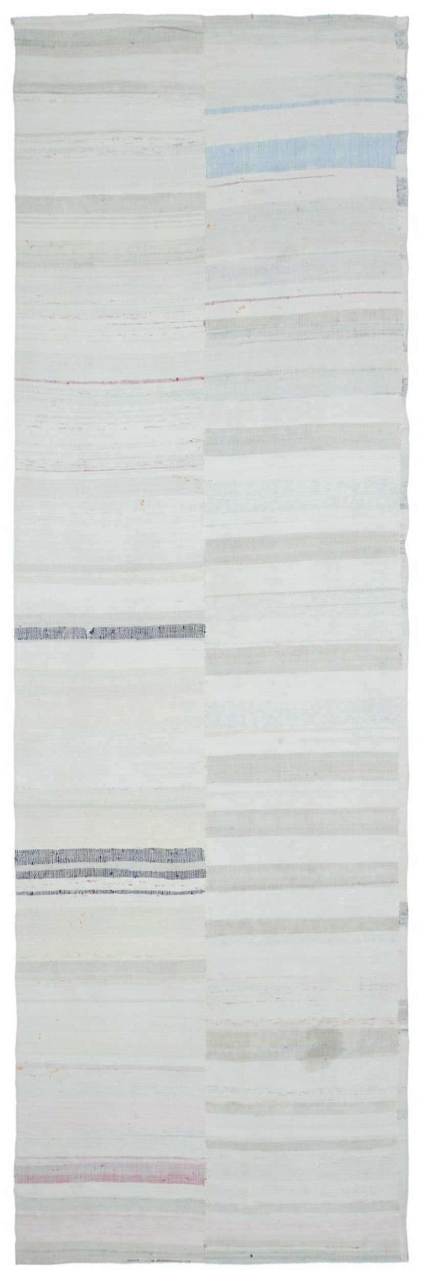 Girit Beige Striped Wool Handmade Area Rug 4'1" x 12'10"