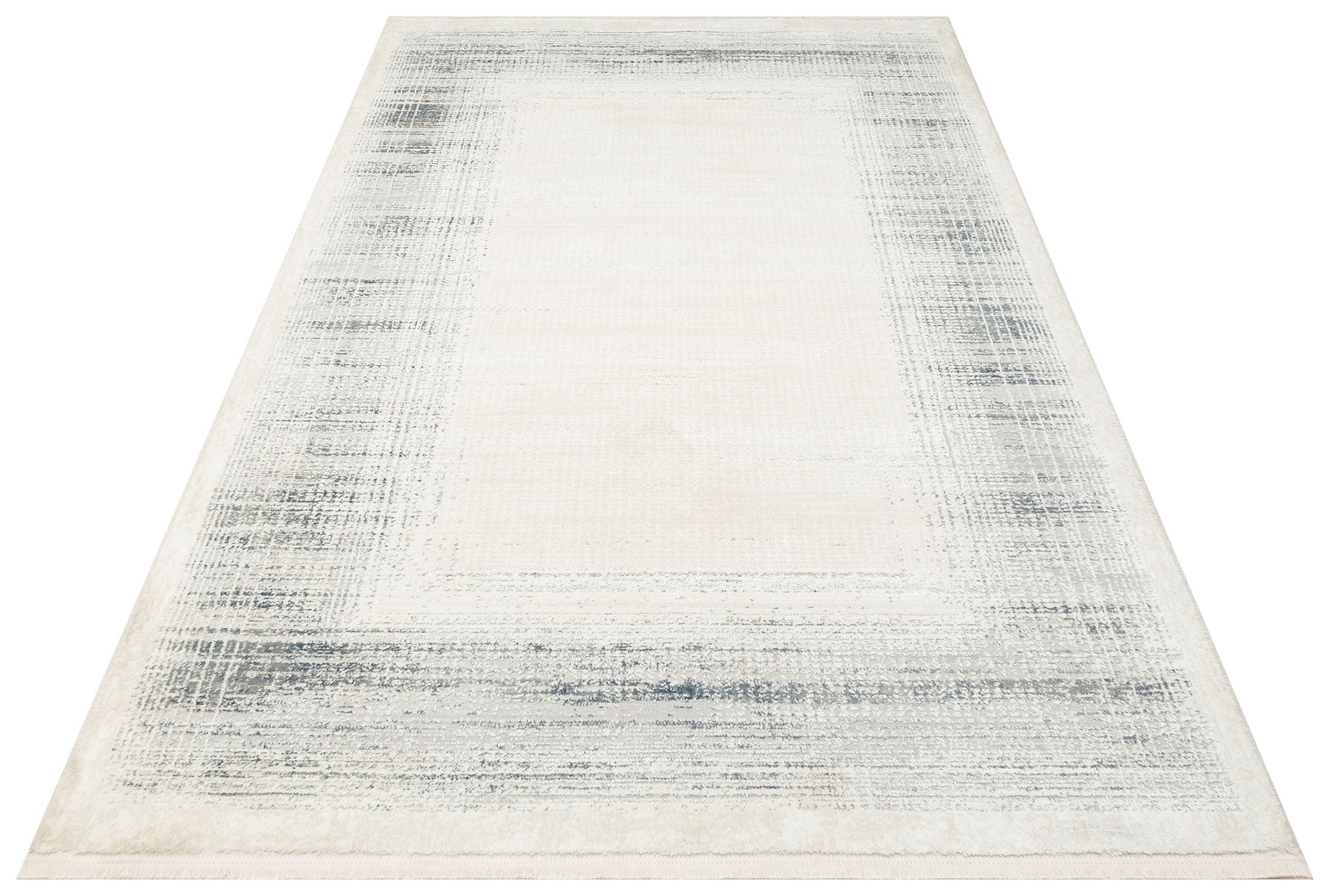 Vintage Area Rug - Cream Machine Made Rug | Washable Non Slip Flatweave Carpet
