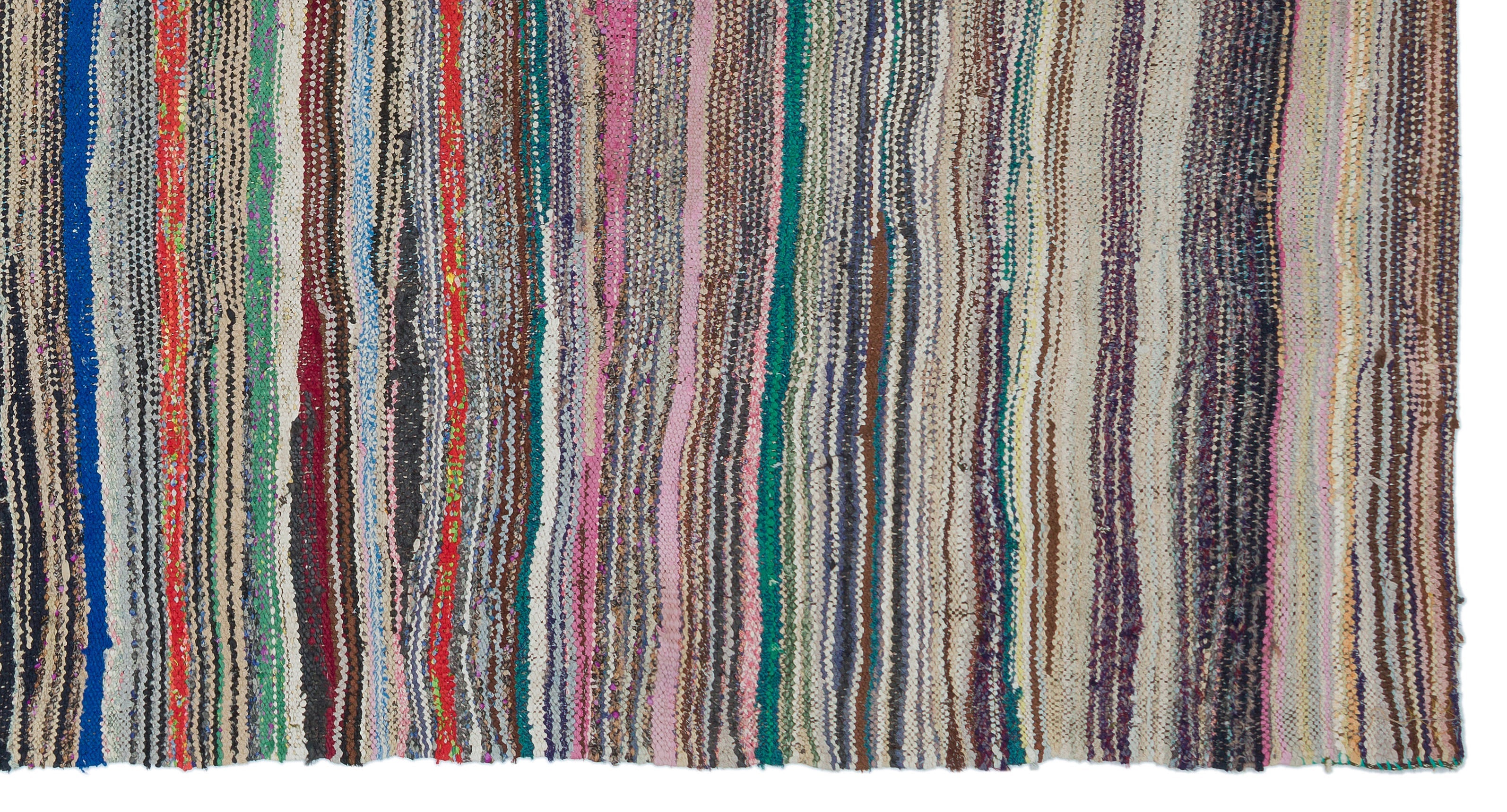Girit 31959 Beige Striped Wool Handmade Area Rug 5'1" x 9'6"
