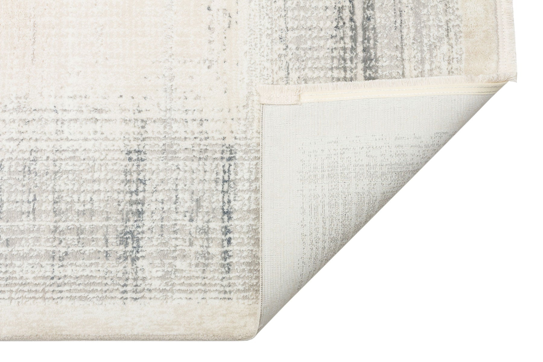 Vintage Area Rug - Cream Machine Made Rug | Washable Non Slip Flatweave Carpet