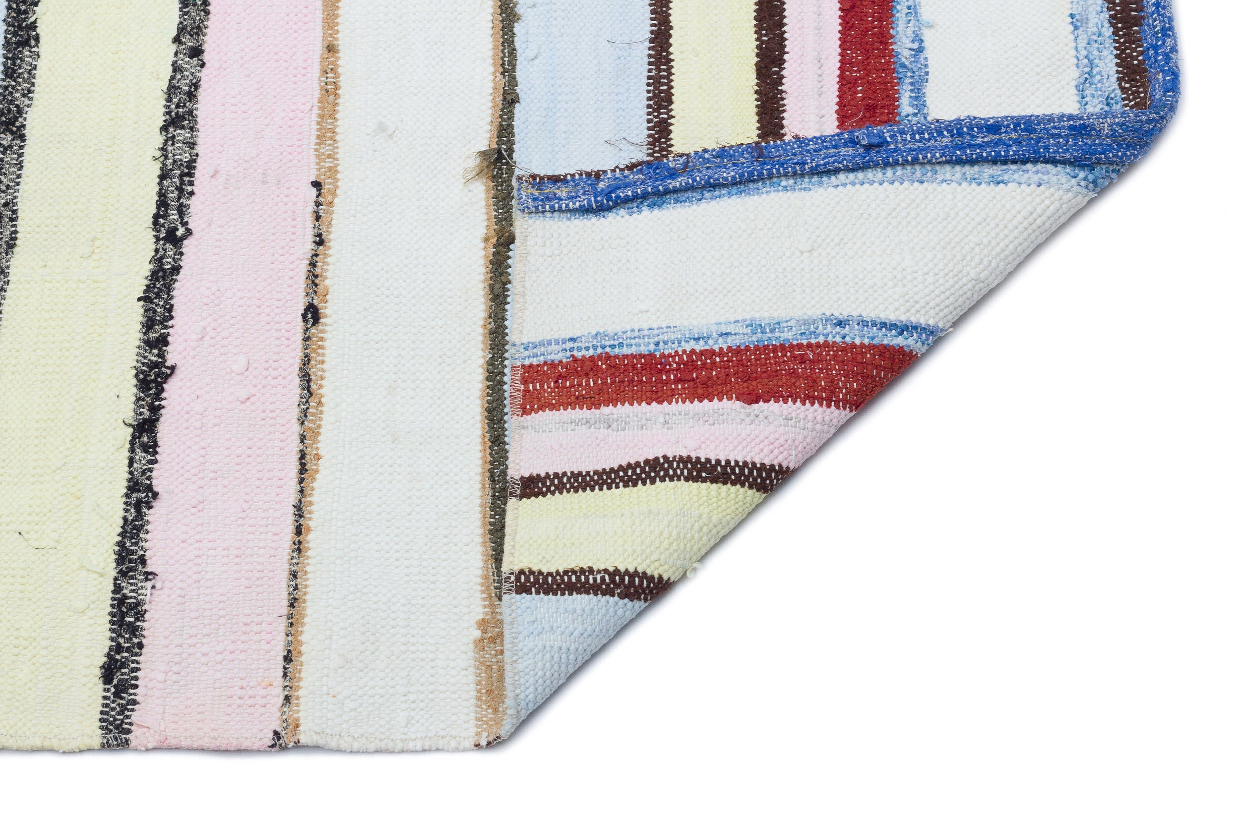 Girit 31961 Beige Striped Wool Handmade Area Rug 5'10" x 9'4"