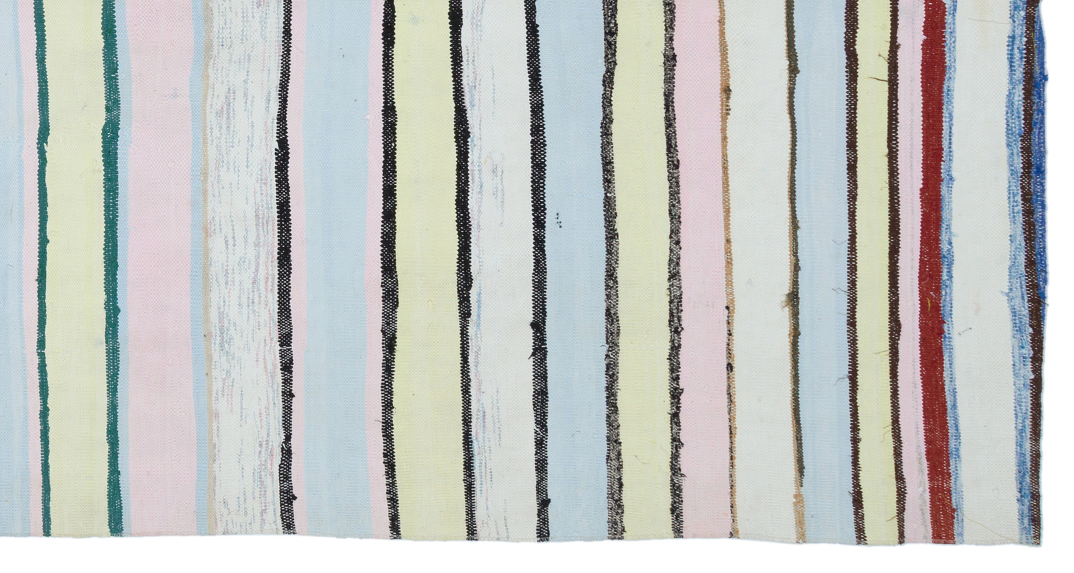 Girit 31961 Beige Striped Wool Handmade Area Rug 5'10" x 9'4"