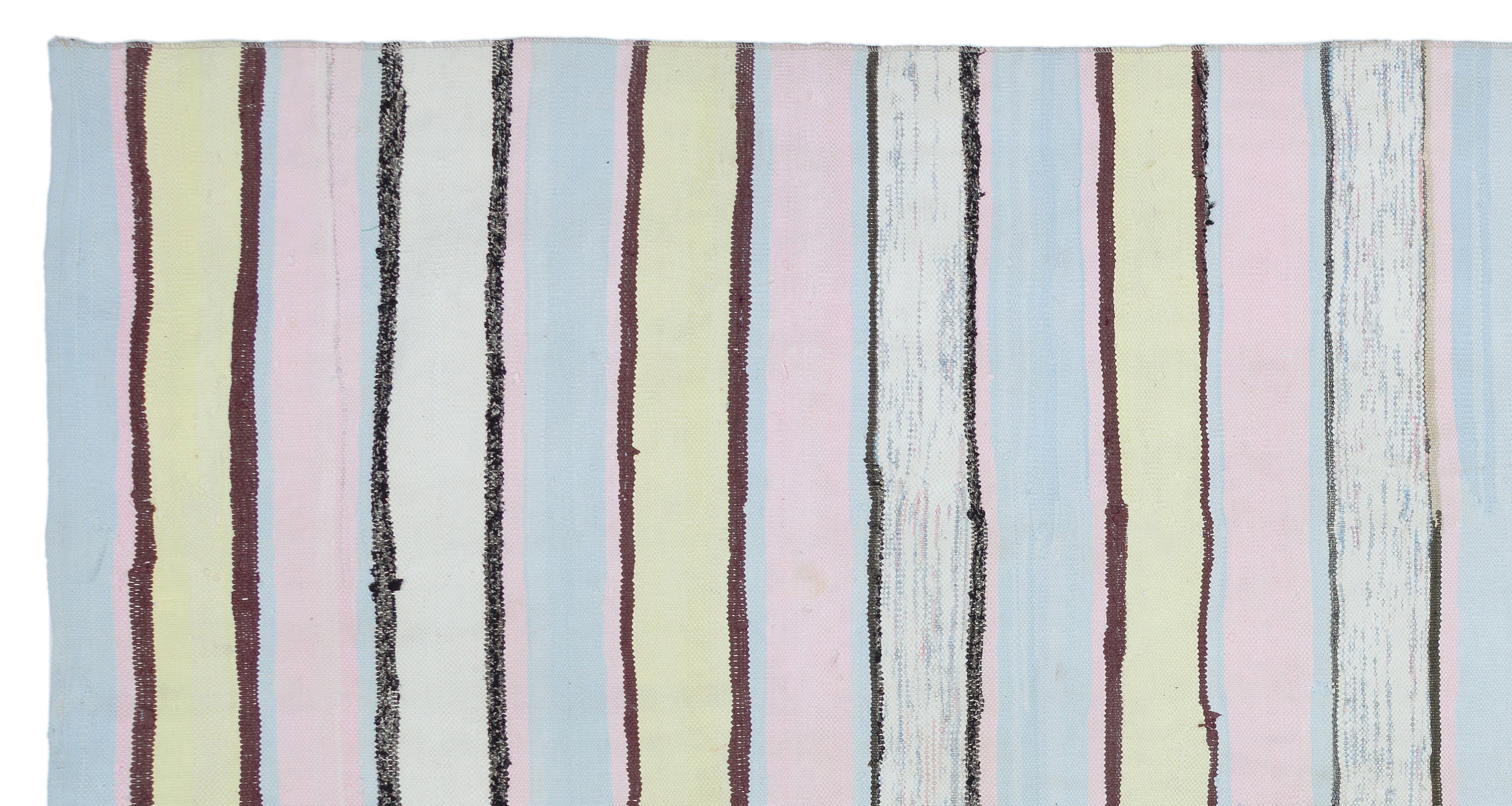 Girit 31961 Beige Striped Wool Handmade Area Rug 5'10" x 9'4"