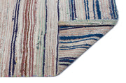 Girit Beige Striped Wool Handmade Area Rug 5'7" x 7'7"