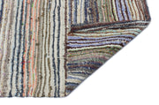 Girit Beige Striped Wool Handmade Area Rug 4'6" x 10'8"