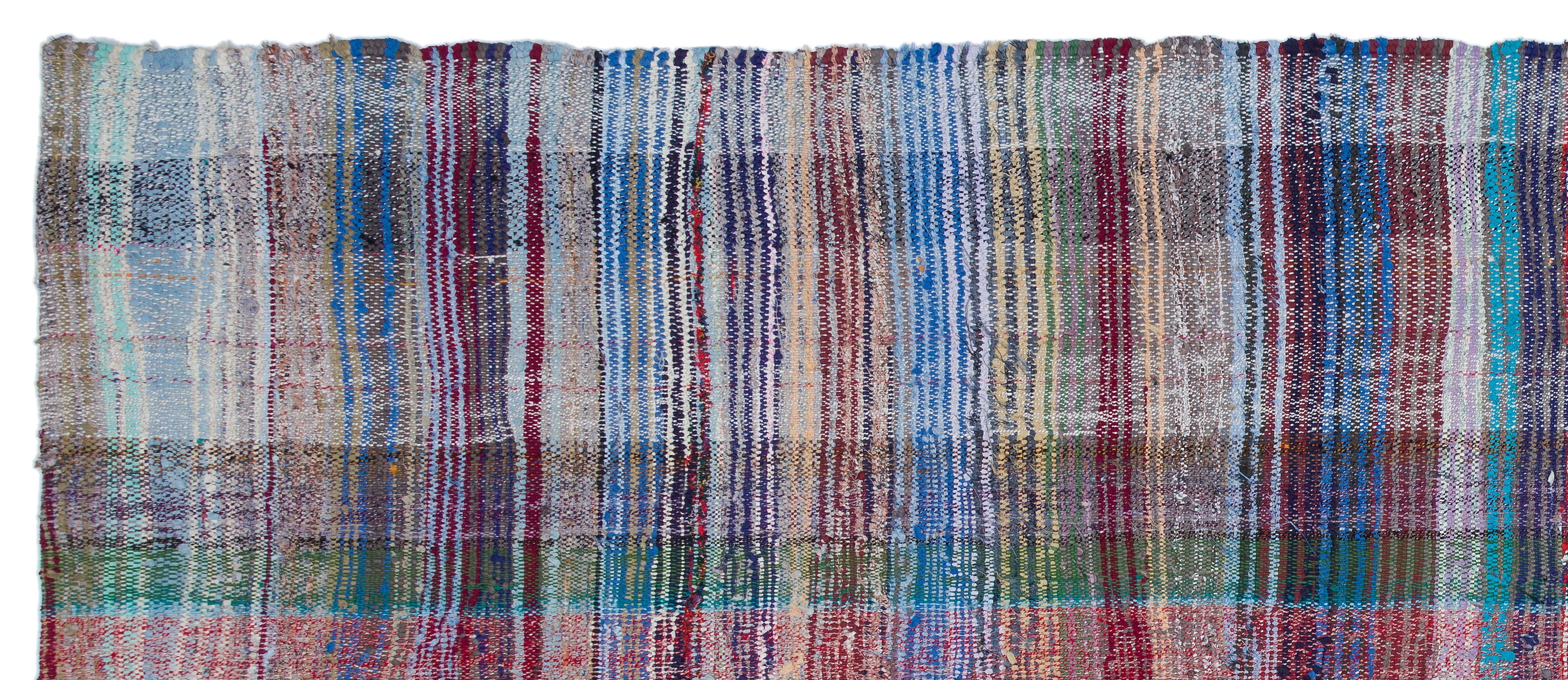 Girit Multy Striped Wool Handmade Area Rug 5'11" x 8'1"