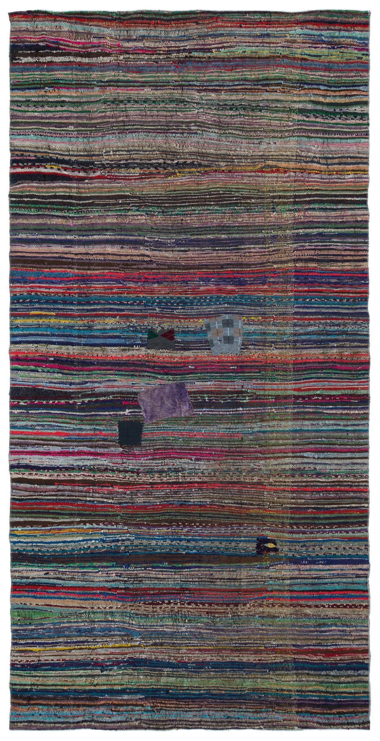 Girit Beige Striped Wool Handmade Area Rug 5'6" x 10'10"