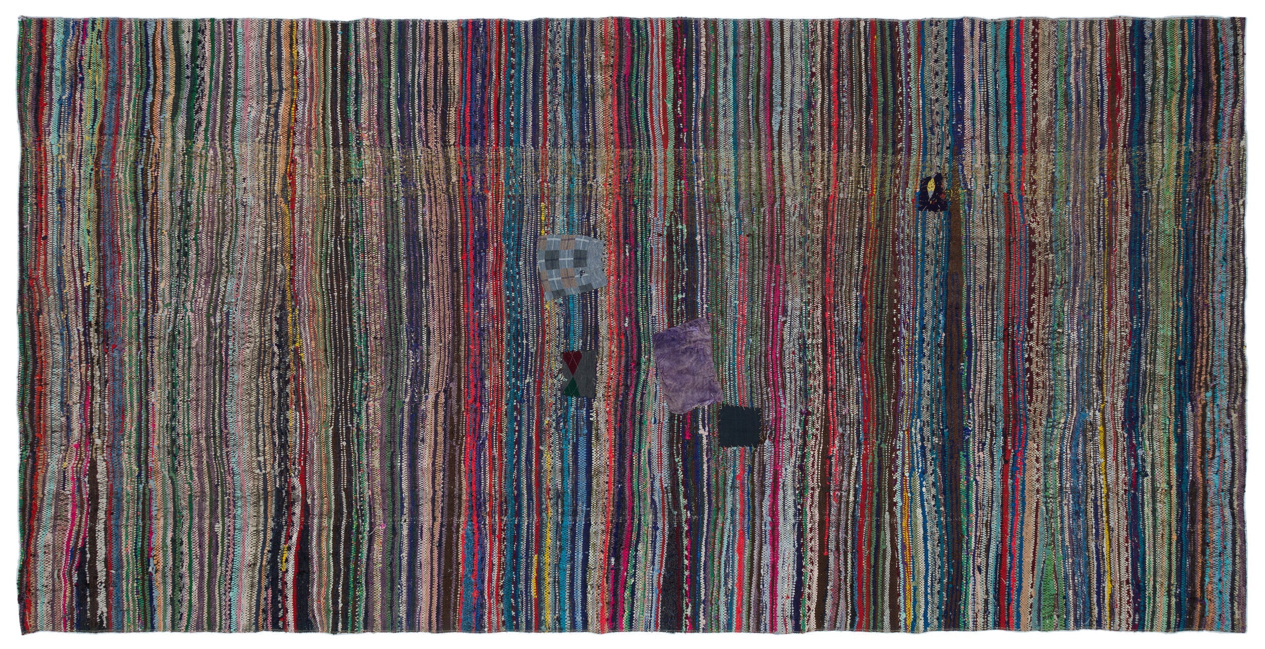 Girit Beige Striped Wool Handmade Area Rug 5'6" x 10'10"