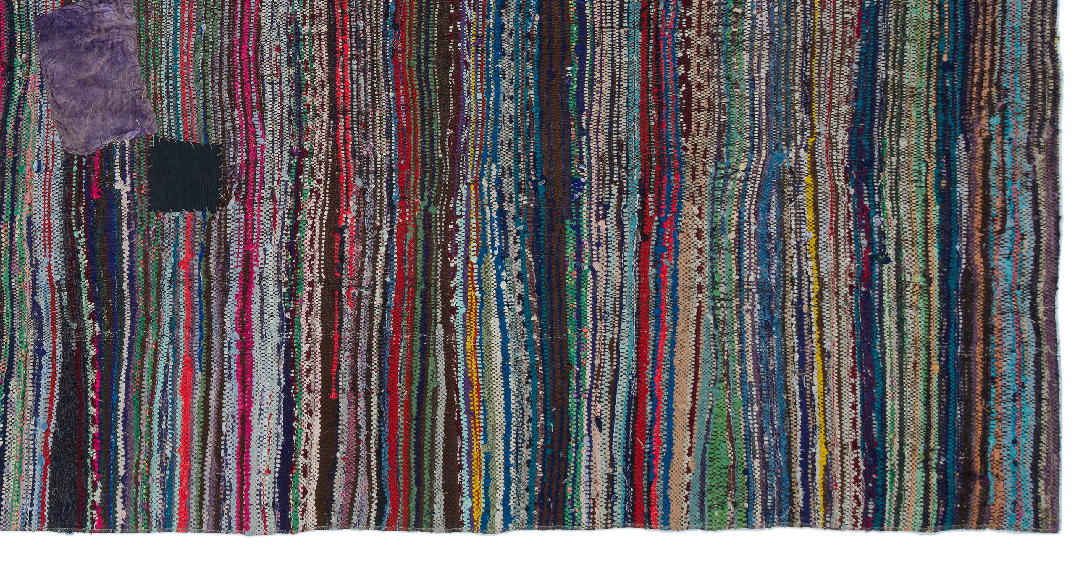 Girit Beige Striped Wool Handmade Area Rug 5'6" x 10'10"
