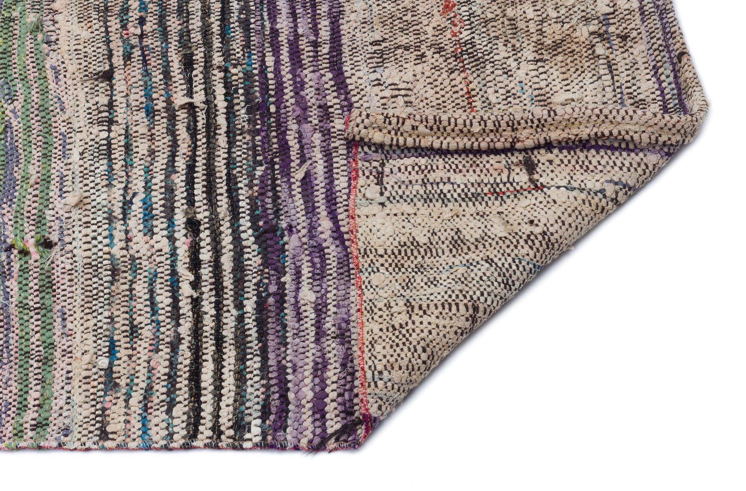 Girit Brown Striped Wool Handmade Area Rug 4'0" x 10'6"