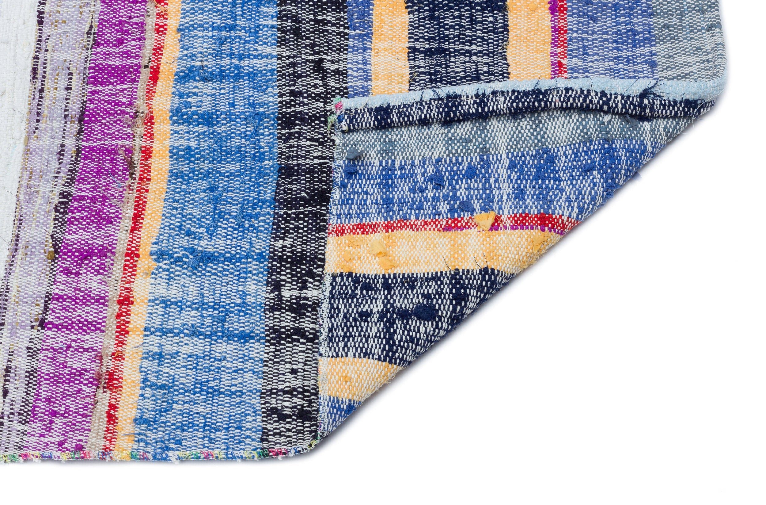 Girit Beige Striped Wool Handmade Area Rug 3'7" x 10'3"
