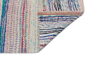 Girit Beige Striped Wool Handmade Area Rug 4'9" x 10'9"