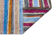 Girit Beige Striped Wool Handmade Area Rug 5'3" x 11'5"