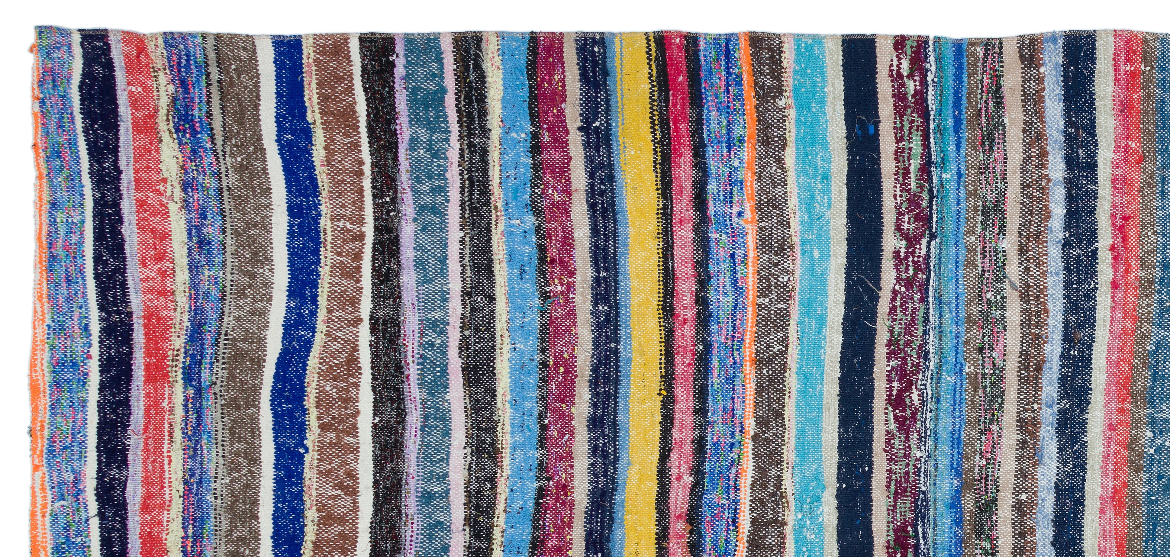 Girit Beige Striped Wool Handmade Area Rug 5'3" x 11'5"