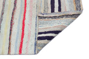 Girit Beige Striped Wool Handmade Area Rug 3'11" x 9'3"