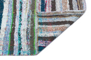 Girit Beige Striped Wool Handmade Area Rug 4'10" x 8'8"