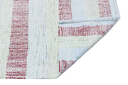 Girit Beige Striped Wool Handmade Area Rug 2'11" x 8'7"