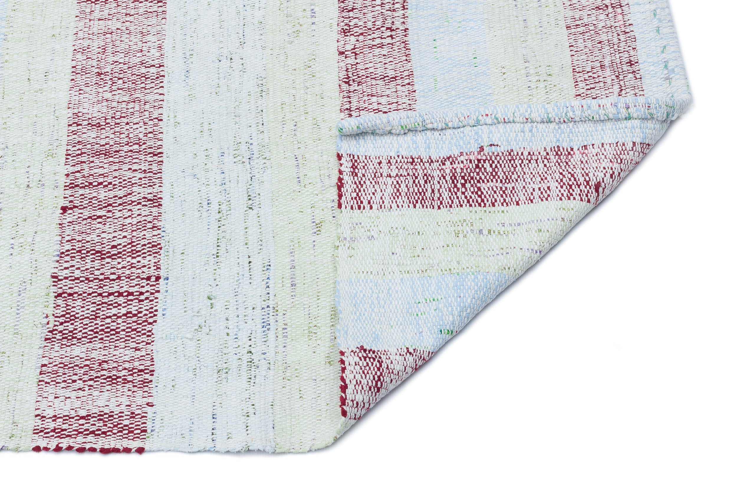 Girit Beige Striped Wool Handmade Area Rug 2'11" x 8'7"
