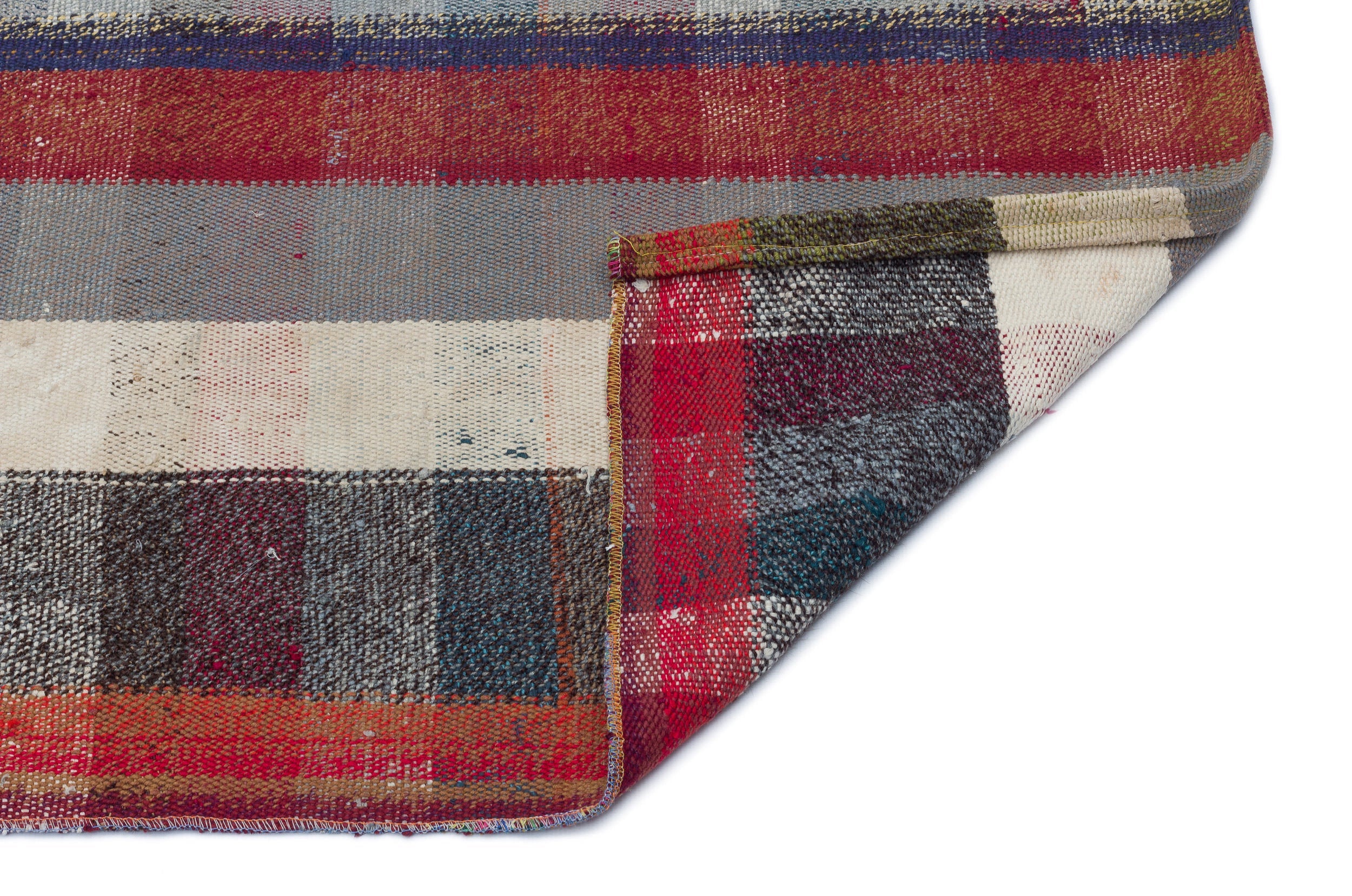 Girit Grey Striped Wool Handmade Area Rug 3'3" x 8'10"