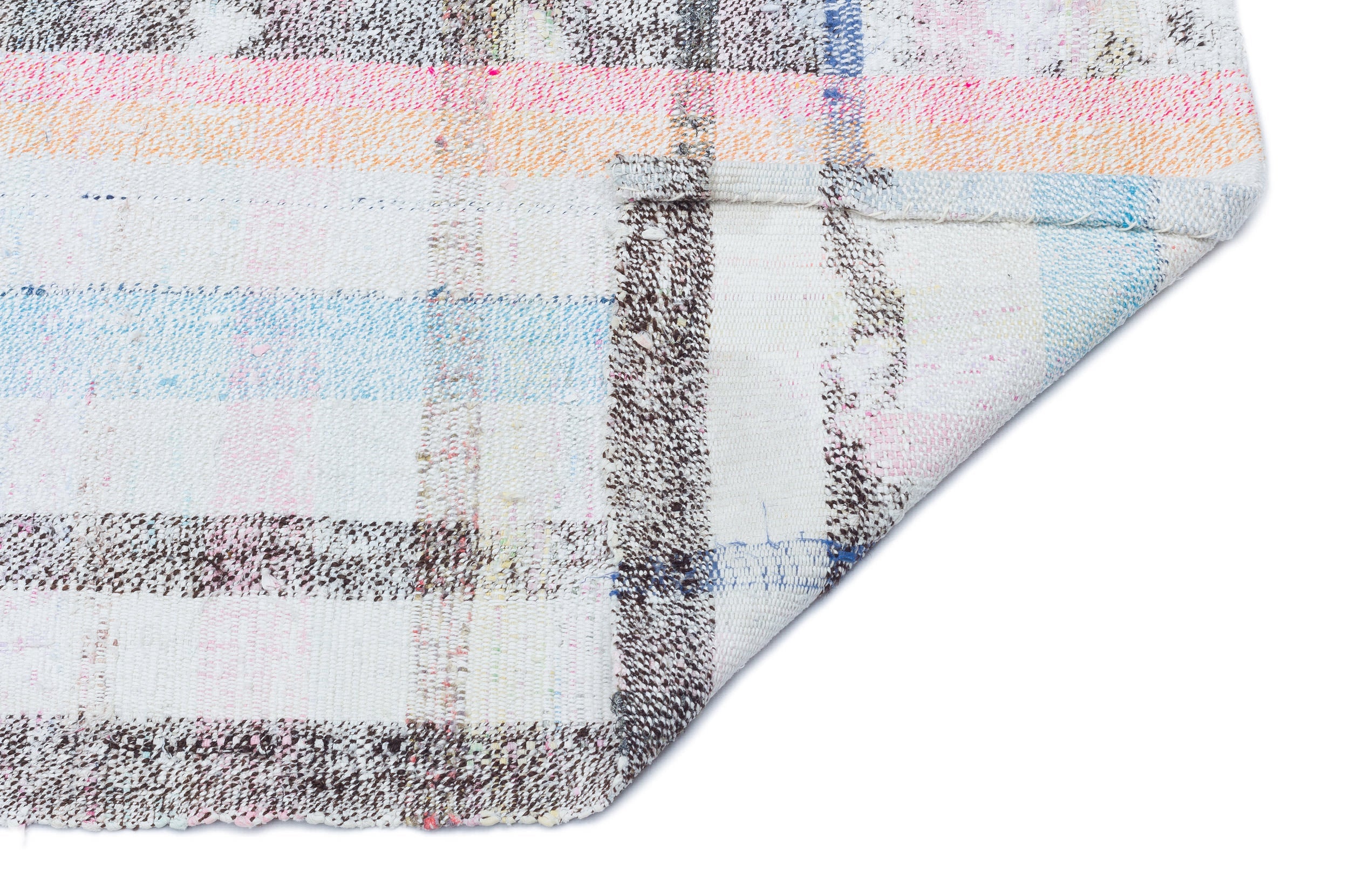 Girit Beige Striped Wool Handmade Area Rug 3'0" x 6'9"