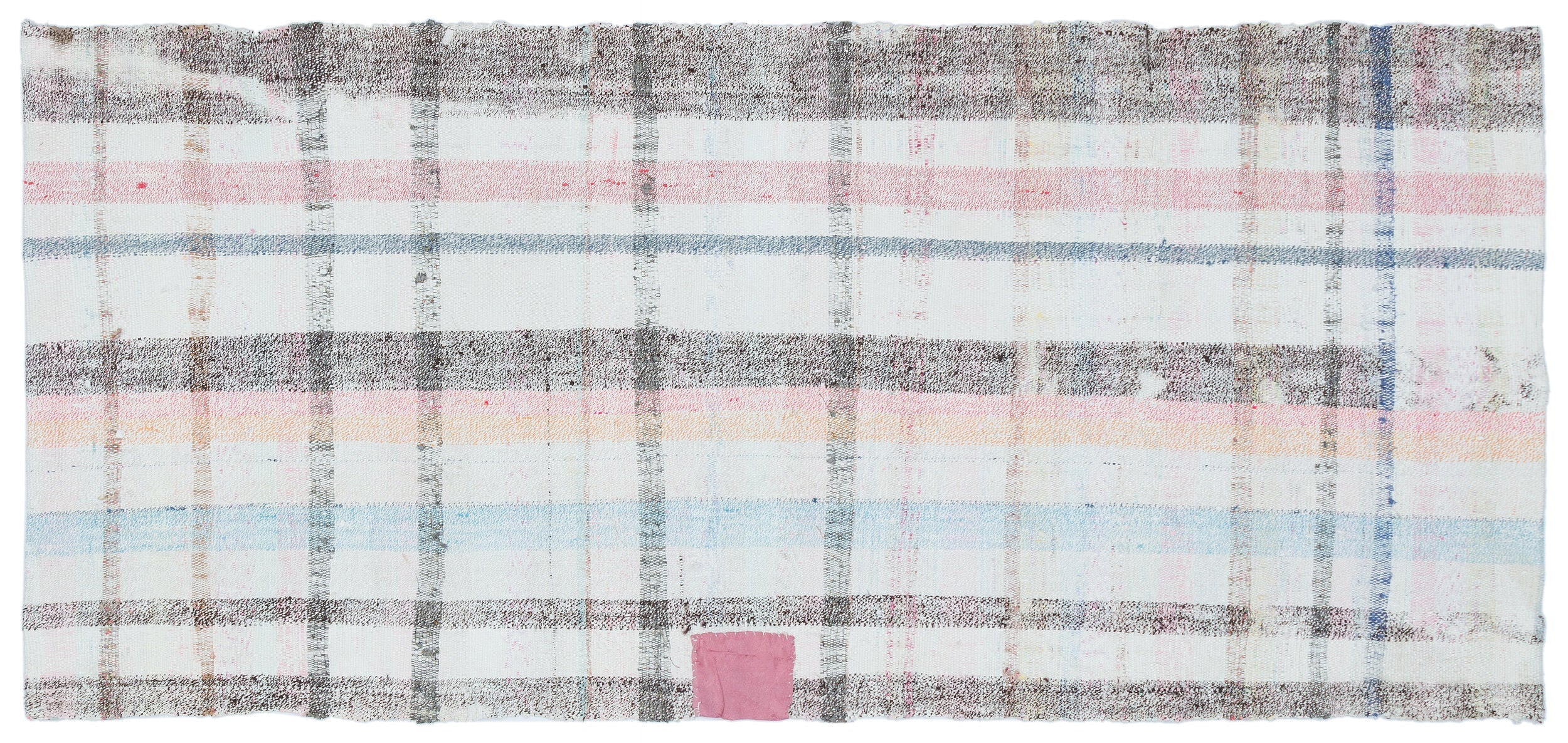 Girit Beige Striped Wool Handmade Area Rug 3'0" x 6'9"
