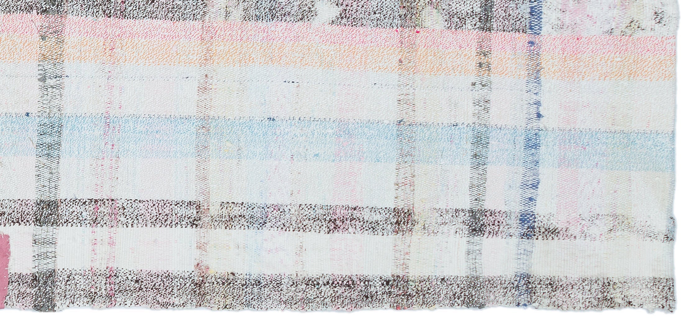 Girit Beige Striped Wool Handmade Area Rug 3'0" x 6'9"