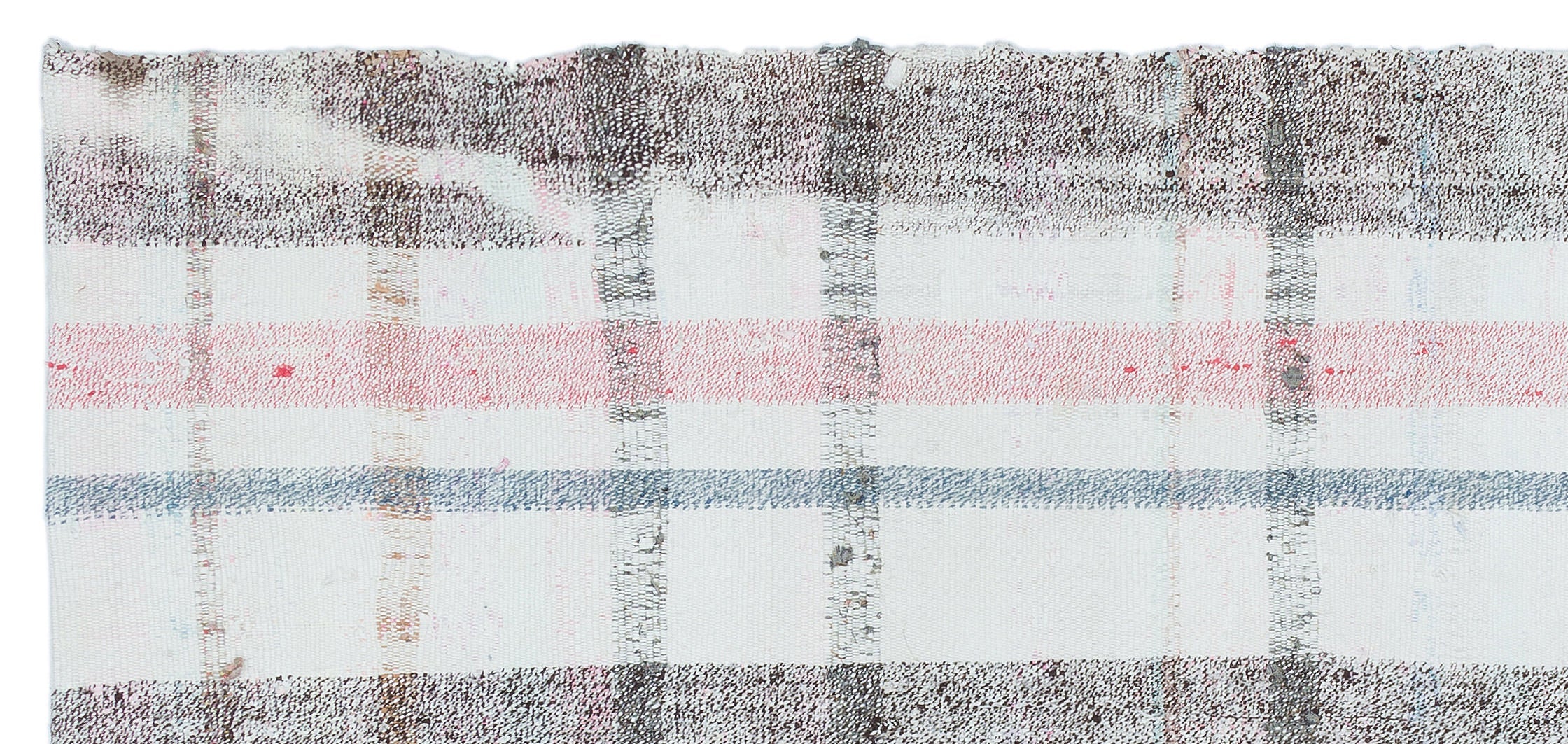Girit Beige Striped Wool Handmade Area Rug 3'0" x 6'9"