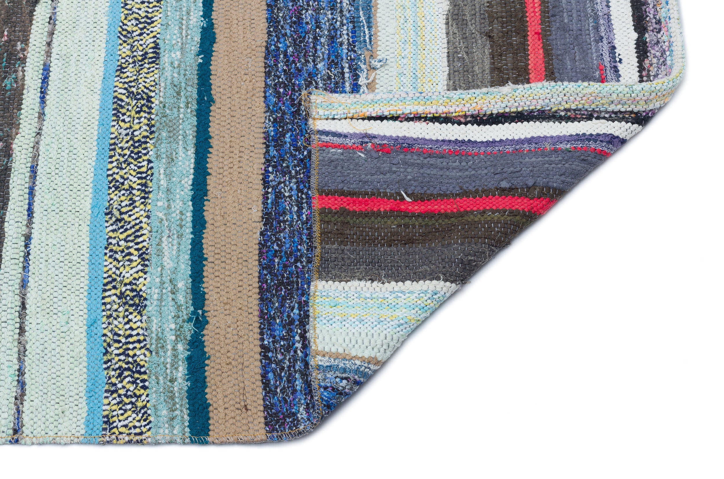 Girit Grey Striped Wool Handmade Area Rug 2'11" x 9'5"