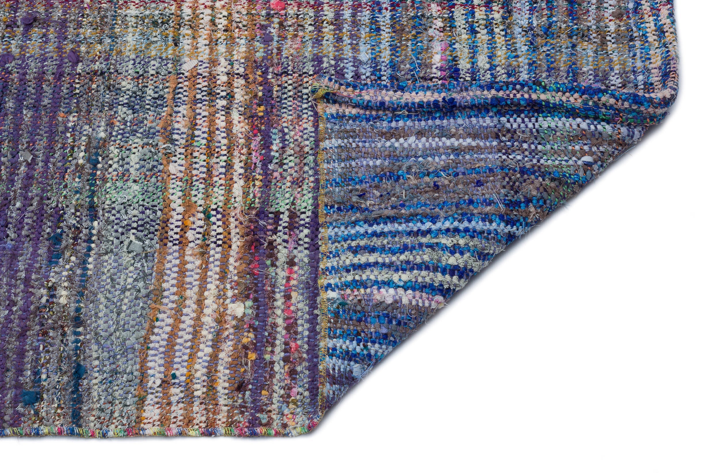 Girit Beige Striped Wool Handmade Area Rug 5'4" x 11'2"