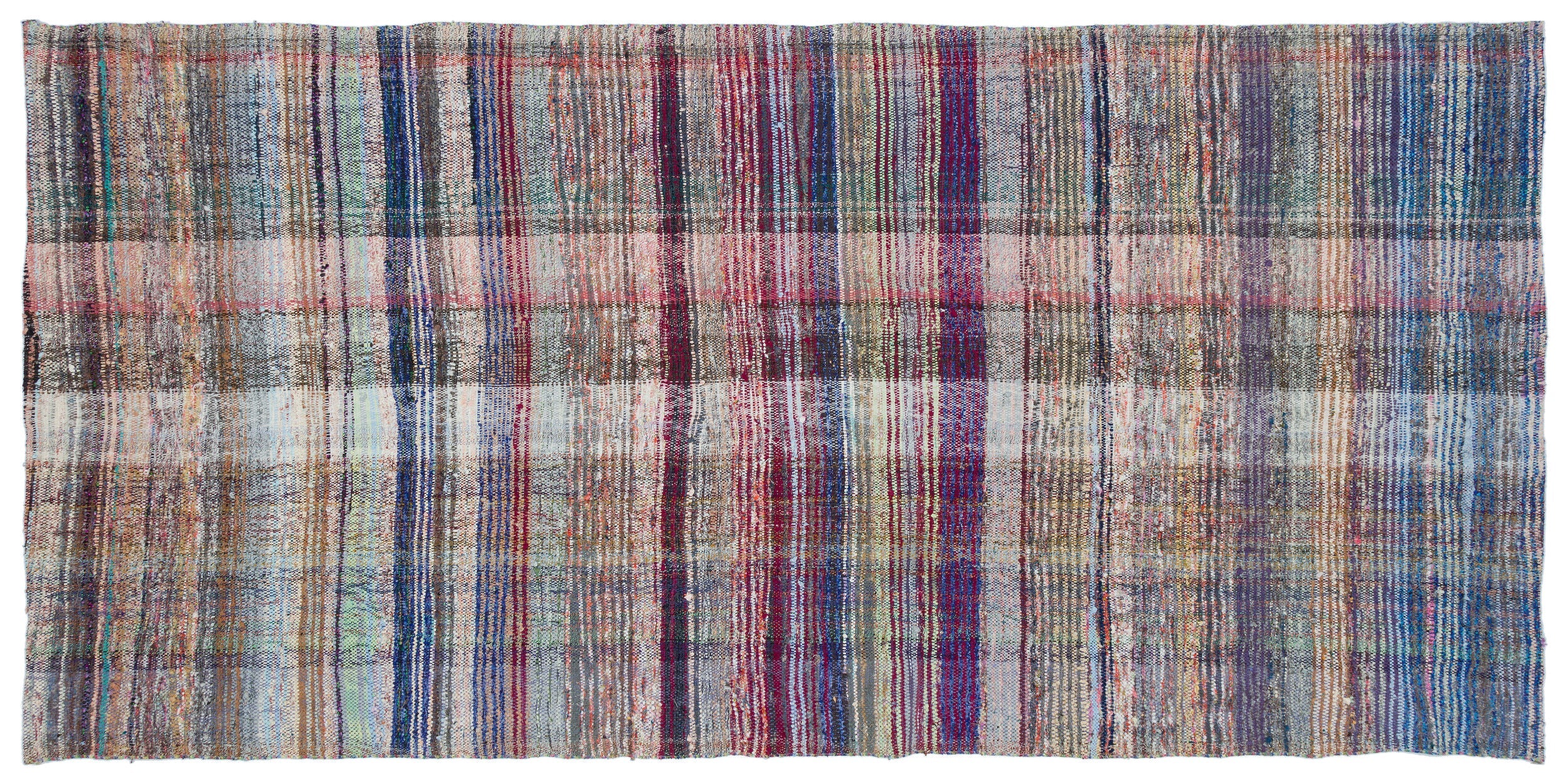Girit Beige Striped Wool Handmade Area Rug 5'4" x 11'2"