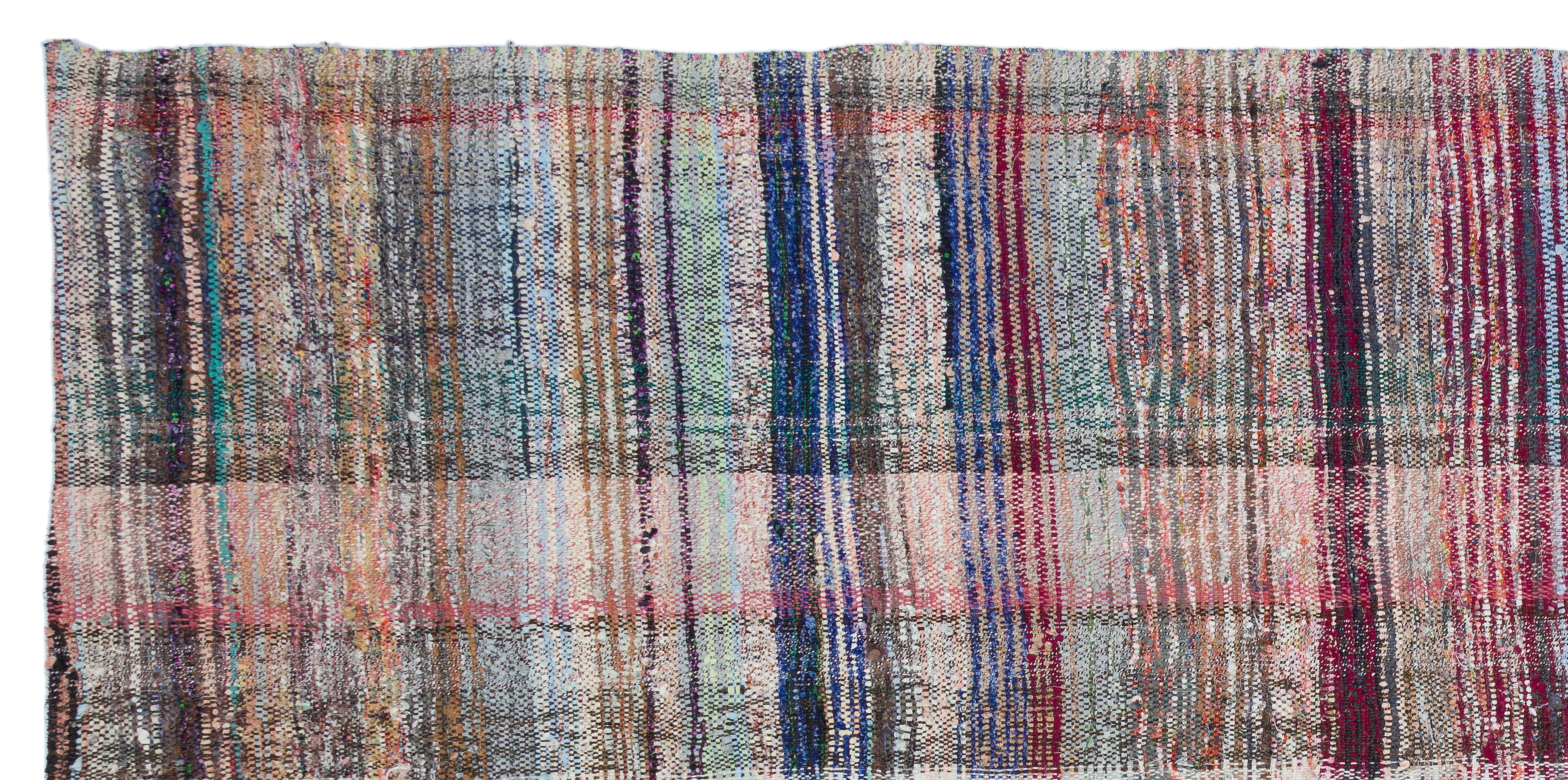 Girit Beige Striped Wool Handmade Area Rug 5'4" x 11'2"