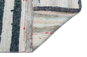 Girit 32009 Beige Striped Wool Handmade Area Rug 5'1" x 7'10"