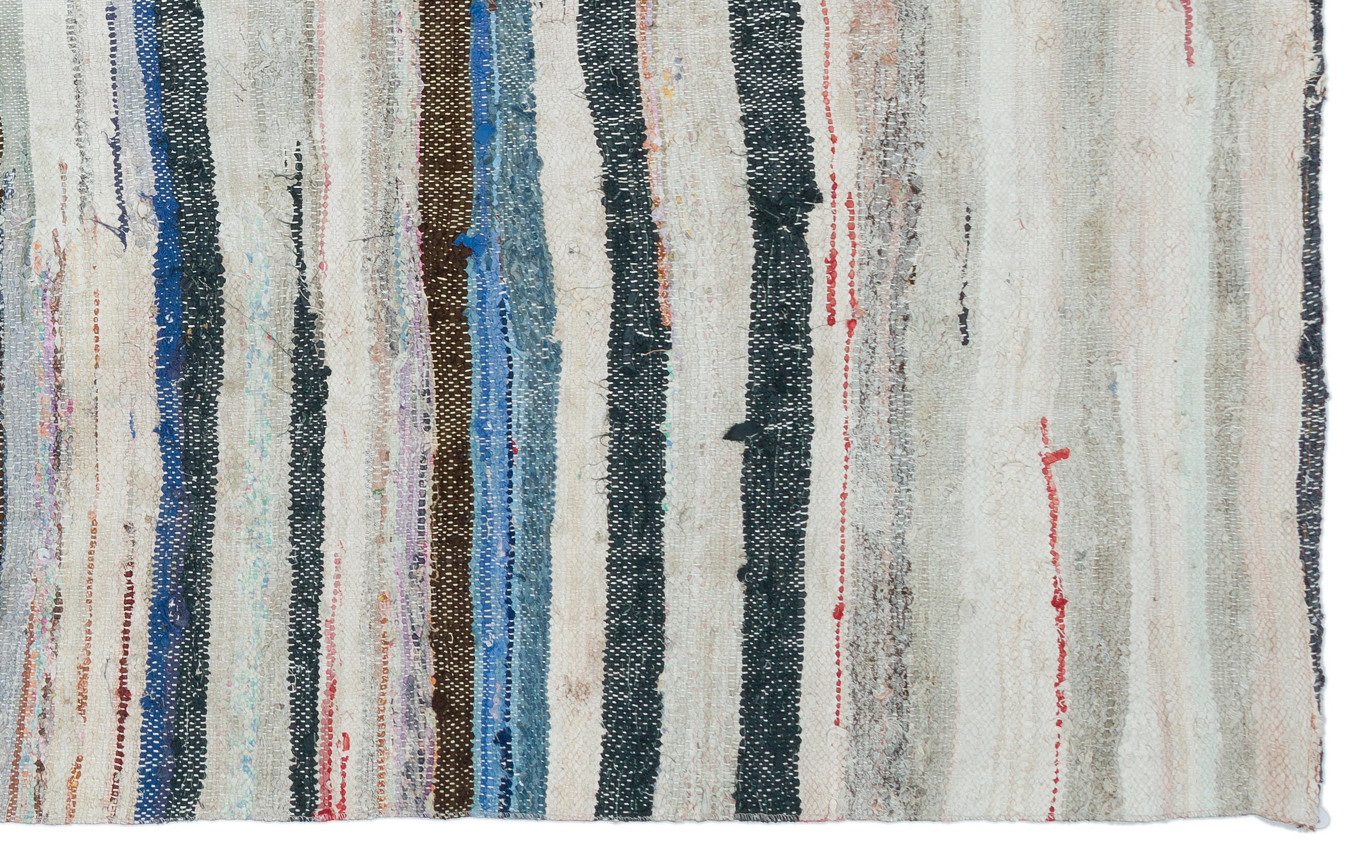 Girit 32009 Beige Striped Wool Handmade Area Rug 5'1" x 7'10"