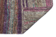 Girit Brown Striped Wool Handmade Area Rug 4'3" x 7'7"