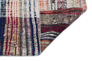 Girit Beige Striped Wool Handmade Area Rug 4'10" x 10'10"