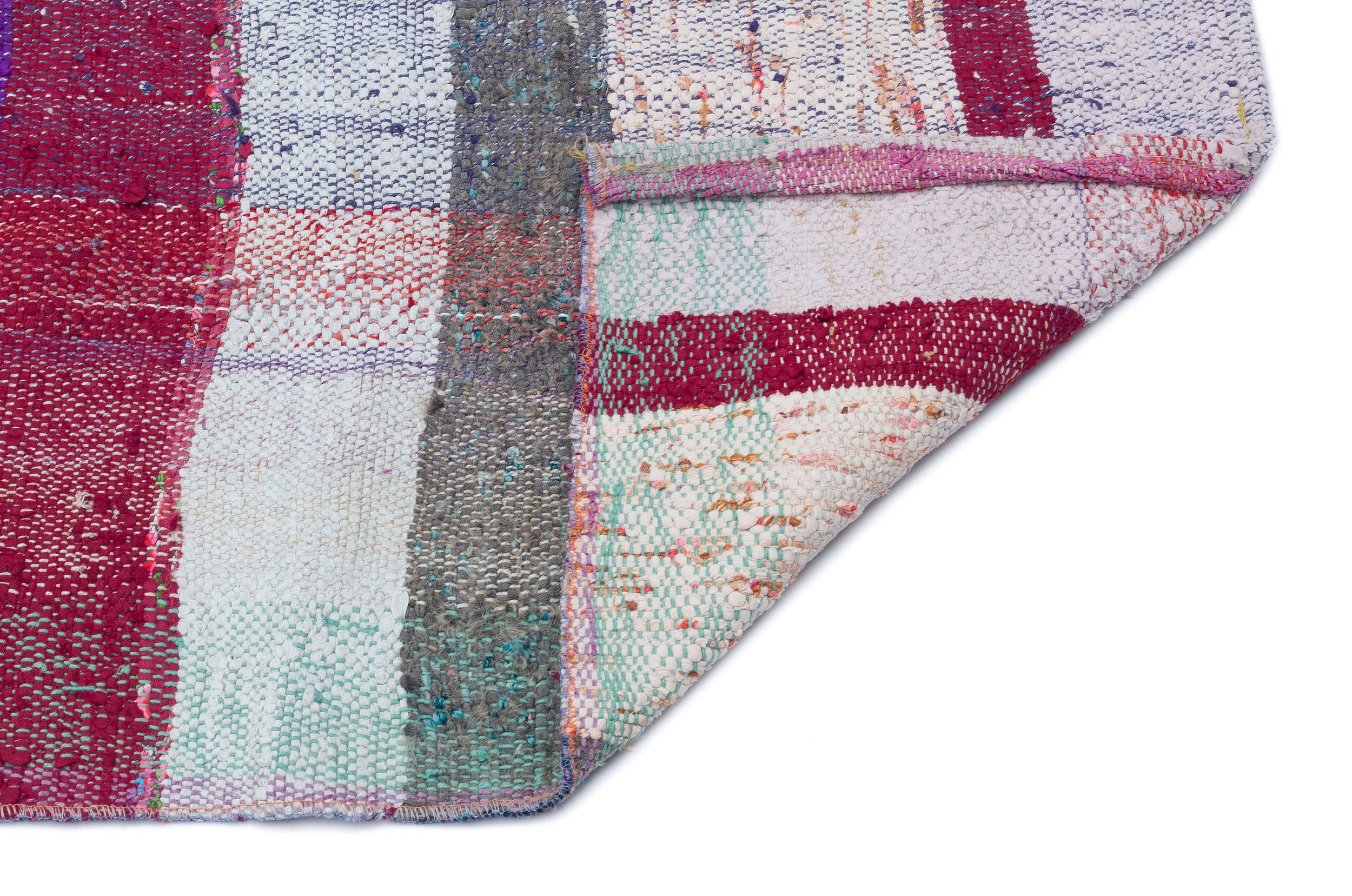 Girit Beige Striped Wool Handmade Area Rug 4'0" x 7'5"