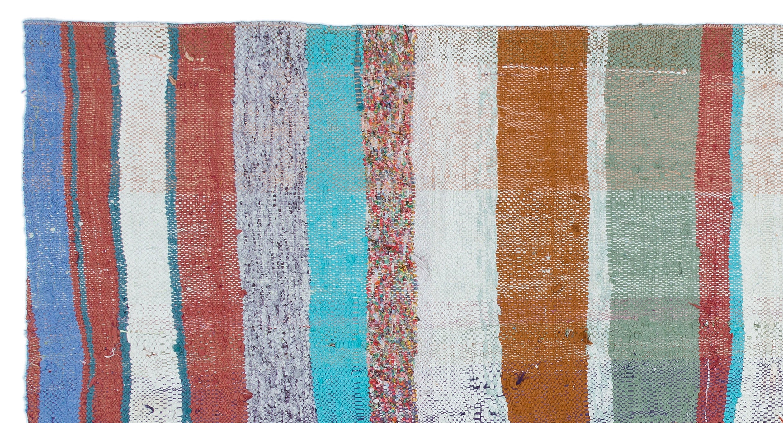Girit Beige Striped Wool Handmade Area Rug 4'0" x 7'5"